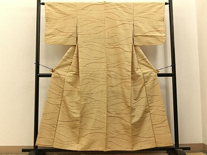平和屋着物■上質な紬　流線文　正絹　逸品　BAAY6196hj