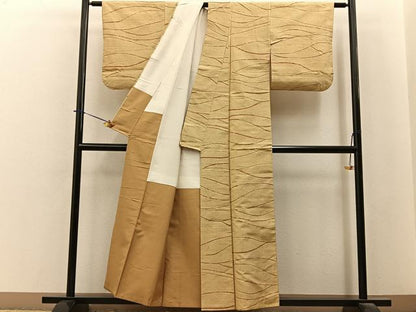 平和屋着物■上質な紬　流線文　正絹　逸品　BAAY6196hj