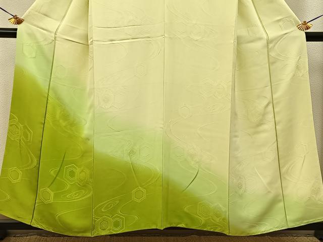平和屋着物■訪問着　流水亀甲花地紋　暈し染め　正絹　逸品　BAAY6198hj