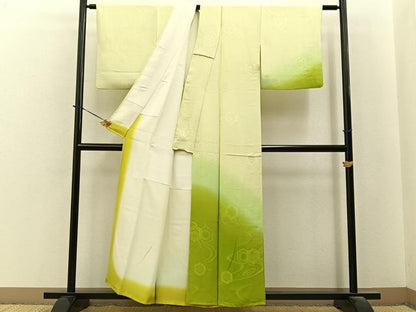 平和屋着物■訪問着　流水亀甲花地紋　暈し染め　正絹　逸品　BAAY6198hj
