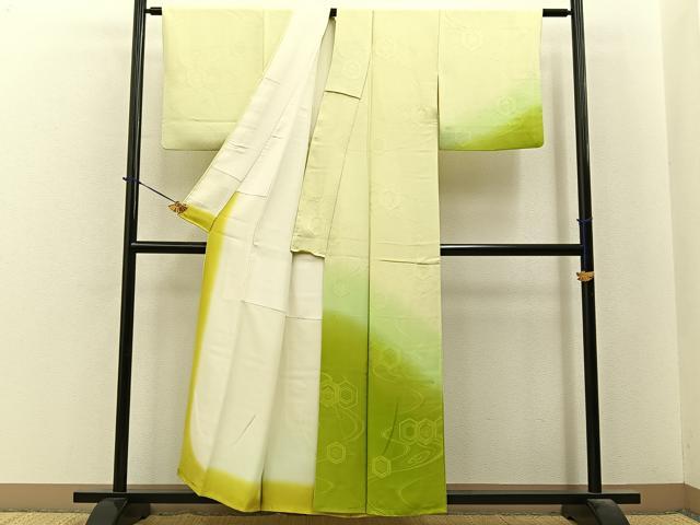 平和屋着物■訪問着　流水亀甲花地紋　暈し染め　正絹　逸品　BAAY6198hj
