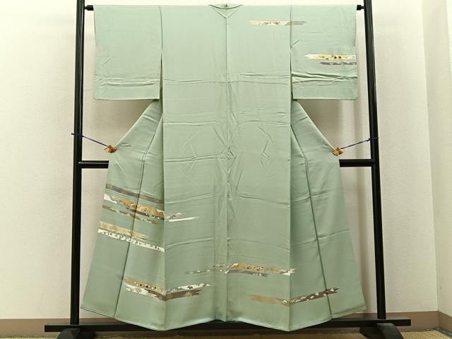 平和屋着物■訪問着　松竹梅七宝菊文　金彩　正絹　逸品　BAAY6200hj