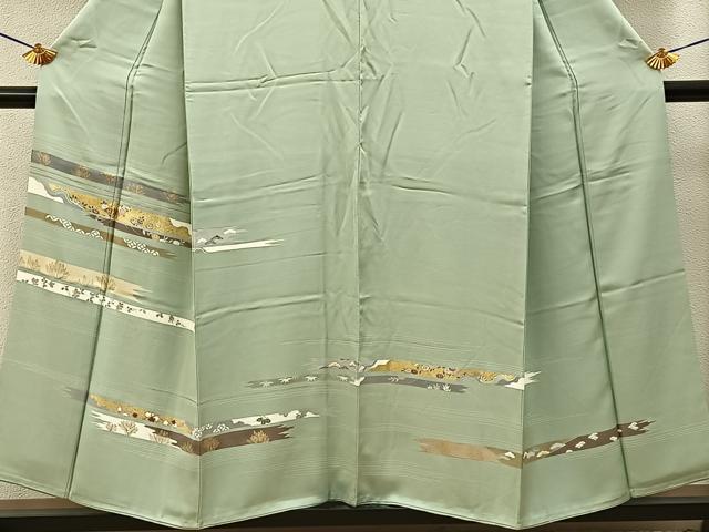 平和屋着物■訪問着　松竹梅七宝菊文　金彩　正絹　逸品　BAAY6200hj