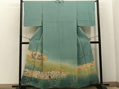 平和屋着物●巨匠　前田華清　手描き　色留袖　童子遊び　暈し染め　金彩　正絹　逸品　BAAY6203hj