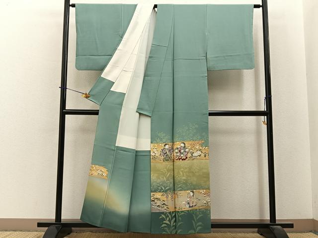 平和屋着物●巨匠　前田華清　手描き　色留袖　童子遊び　暈し染め　金彩　正絹　逸品　BAAY6203hj
