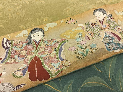 平和屋着物●巨匠　前田華清　手描き　色留袖　童子遊び　暈し染め　金彩　正絹　逸品　BAAY6203hj