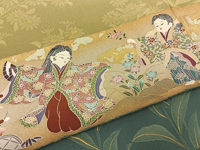 平和屋着物●巨匠　前田華清　手描き　色留袖　童子遊び　暈し染め　金彩　正絹　逸品　BAAY6203hj