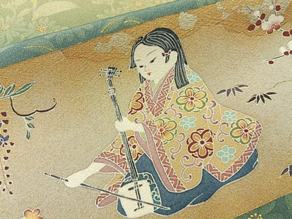 平和屋着物●巨匠　前田華清　手描き　色留袖　童子遊び　暈し染め　金彩　正絹　逸品　BAAY6203hj