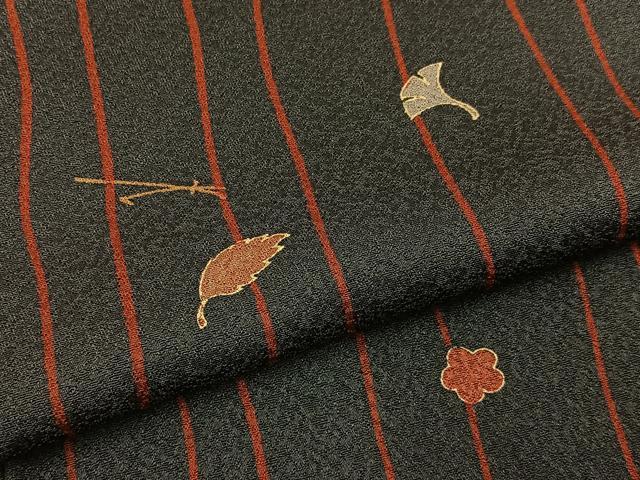 平和屋着物■上質な小紋　吹き寄せ文　金彩　鈴乃屋扱い　正絹　逸品　BAAY6209hj