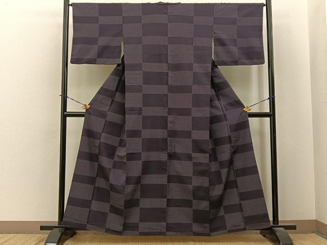 平和屋着物●本塩沢　横段文　鈴乃屋扱い　正絹　逸品　BAAY6214hj