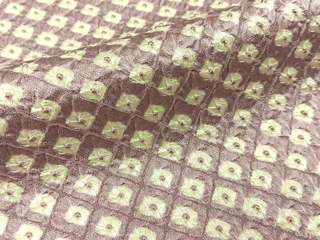 平和屋着物■上質な小紋　総絞り　菱文様　正絹　逸品　BAAY6215hj