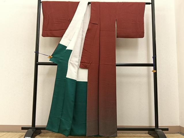 平和屋着物■訪問着　作家物　鹿の子文様　正絹　逸品　BAAY6219hj