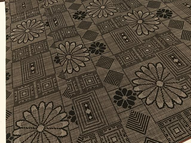平和屋着物●本場大島紬　7マルキ　菊吉祥文　正絹　逸品　BAAY6223hj
