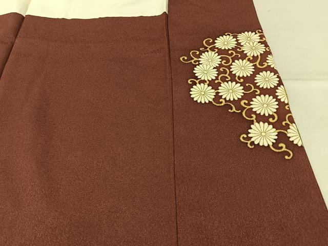 平和屋着物■豪華色留袖　刺繍　菊唐草文　金彩　正絹　逸品　BAAY6224hj