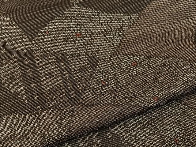 平和屋着物■上質な紬　切嵌菊吉祥文　正絹　逸品　BAAY6225hj