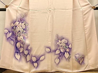 平和屋着物■訪問着　手描き　草花文　暈し染め　正絹　逸品　BAAY6226hj