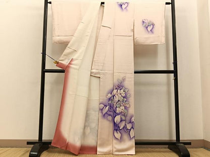 平和屋着物■訪問着　手描き　草花文　暈し染め　正絹　逸品　BAAY6226hj