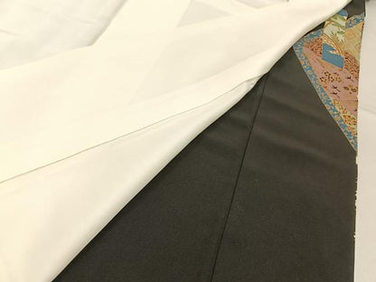 平和屋着物■豪華黒留袖　駒刺繍　源氏物語　金彩　正絹　逸品　BAAY6227hj