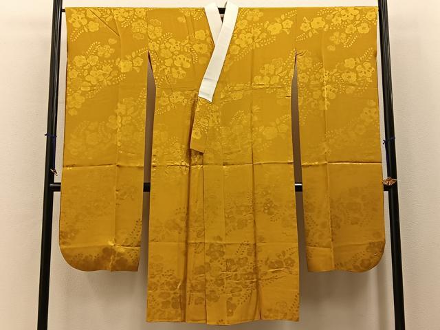 平和屋着物●振袖用長襦袢　無双仕立て　辻が花地紋　櫨染色　やまと誂製　正絹　逸品　BAAY6229hj