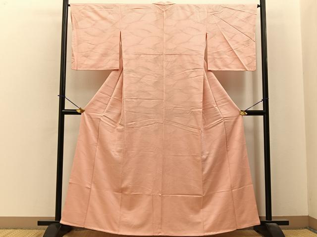 平和屋着物■上質な色無地　流線地紋　一斤染色　高島屋扱い　正絹　逸品　BAAY6231hj
