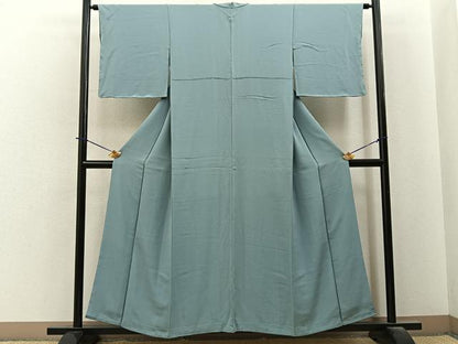 平和屋着物■上質な色無地　秘色色　正絹　逸品　未使用　BAAY6234hj