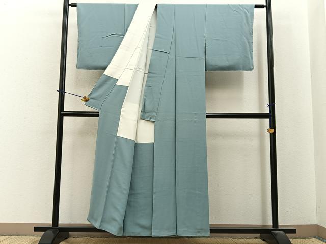 平和屋着物■上質な色無地　秘色色　正絹　逸品　未使用　BAAY6234hj