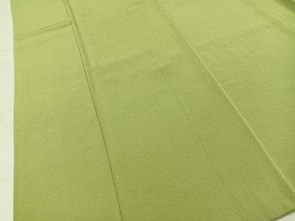 平和屋着物●上質な色無地　抹茶色　大丸扱い　正絹　逸品　BAAY6235hj
