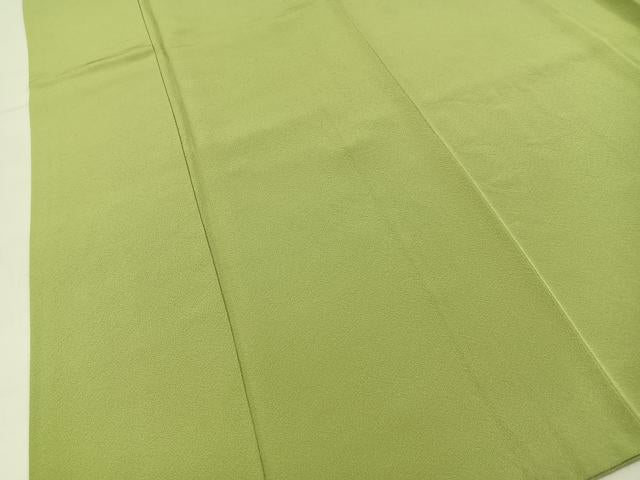 平和屋着物●上質な色無地　抹茶色　大丸扱い　正絹　逸品　BAAY6235hj