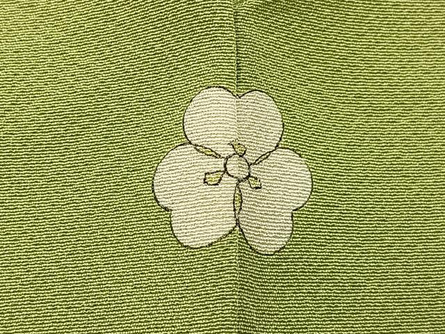 平和屋着物●上質な色無地　抹茶色　大丸扱い　正絹　逸品　BAAY6235hj