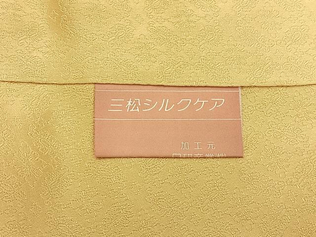平和屋着物■上質な色無地　衣紋道高倉流　花菱地紋　卵色　正絹　逸品　BAAY6238hj