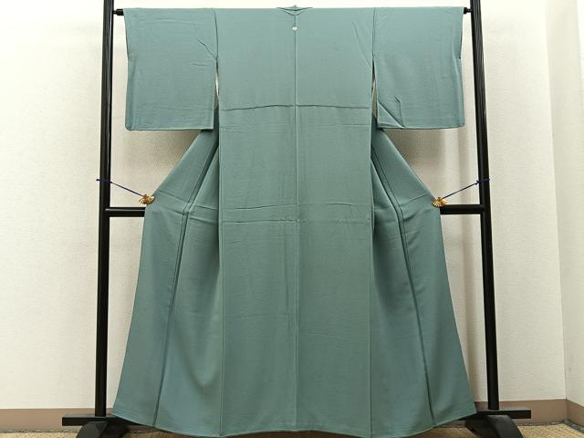 平和屋着物■上質な色無地　薄青色　正絹　逸品　BAAY6246hj