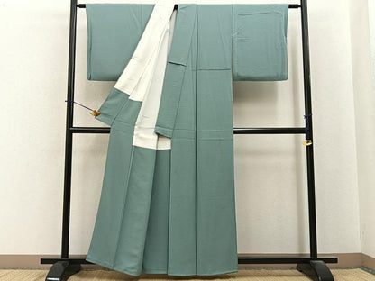 平和屋着物■上質な色無地　薄青色　正絹　逸品　BAAY6246hj