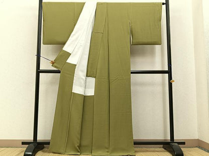 平和屋着物●上質な色無地　梅幸茶色　正絹　逸品　BAAY6247hj