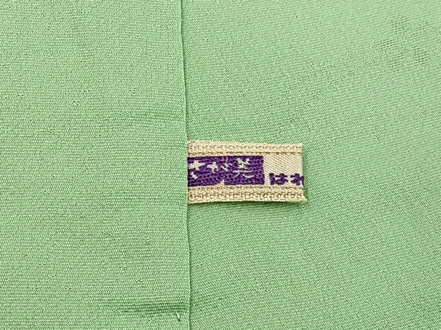 平和屋着物●上質な色無地　風景花地紋　若葉色　さが美扱い　正絹　逸品　未使用　BAAY6249hj