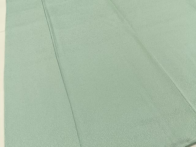 平和屋着物●上質な色無地　霞地紋　青磁鼠色　正絹　逸品　未使用　BAAY6250hj
