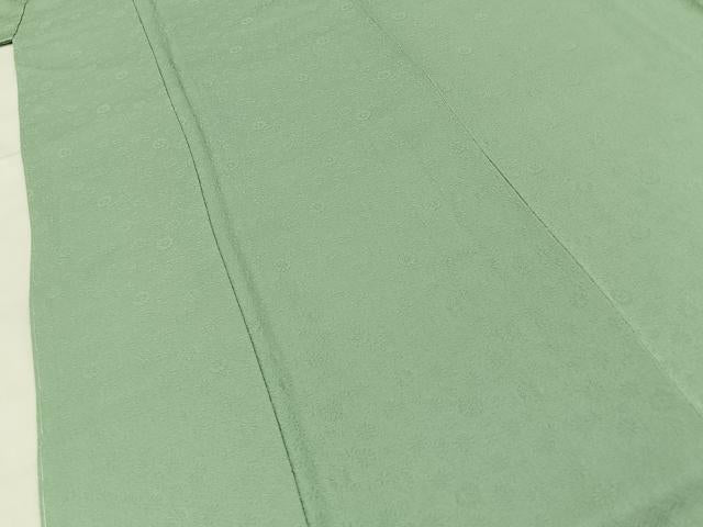 平和屋着物●上質な色無地　献上模様　裏葉柳色　反端付き　正絹　逸品　未使用　BAAY6253hj