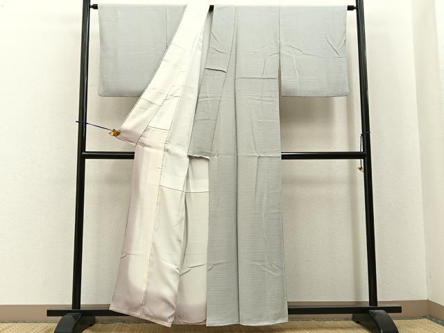 平和屋着物●本加賀友禅作家　押田正義監修　色無地　薄雲鼠色　正絹　逸品　BAAY6255hj
