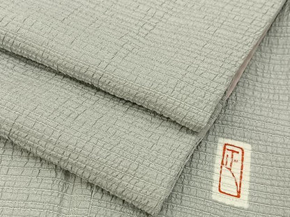 平和屋着物●本加賀友禅作家　押田正義監修　色無地　薄雲鼠色　正絹　逸品　BAAY6255hj