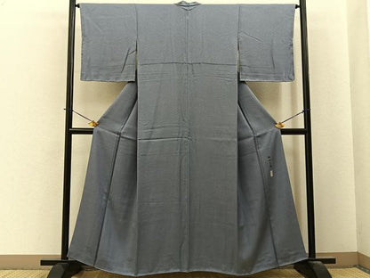 平和屋着物●本加賀友禅作家　押田正義監修　色無地　桔梗鼠色　正絹　逸品　未使用　BAAY6257hj