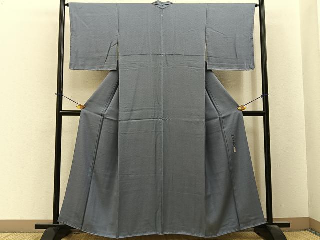 平和屋着物●本加賀友禅作家　押田正義監修　色無地　桔梗鼠色　正絹　逸品　未使用　BAAY6257hj