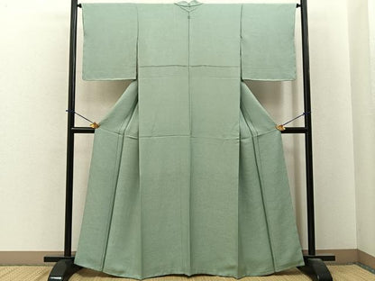 平和屋着物●上質な色無地　草花地紋　裏葉柳色　正絹　逸品　未使用　BAAY6258hj