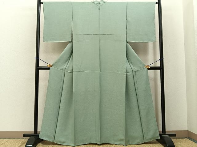 平和屋着物●上質な色無地　草花地紋　裏葉柳色　正絹　逸品　未使用　BAAY6258hj