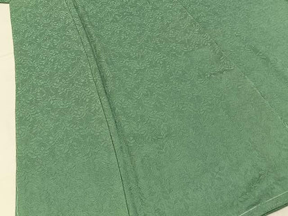 平和屋着物●上質な色無地　南天地紋　柳染色　正絹　逸品　未使用　BAAY6261hj