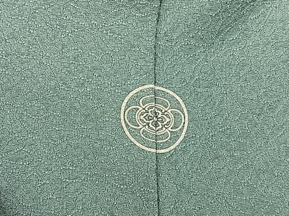 平和屋着物●上質な色無地　菊地紋　薄青色　正絹　逸品　BAAY6264hj