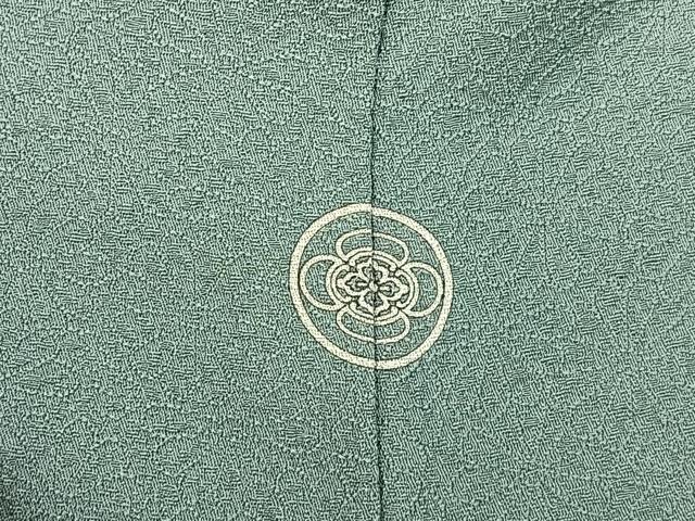平和屋着物●上質な色無地　菊地紋　薄青色　正絹　逸品　BAAY6264hj