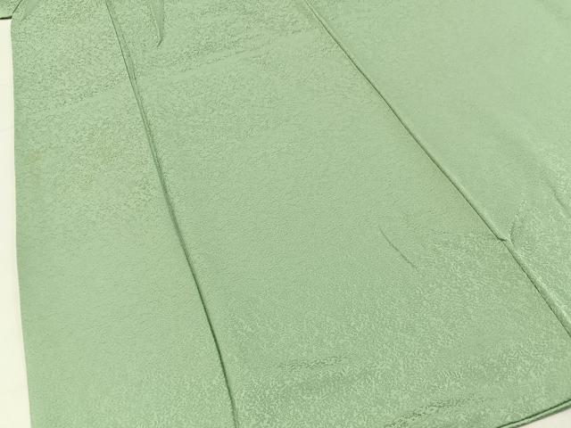 平和屋着物■本草木染作家　瑞寶　色無地　草花地紋　若芽色　正絹　逸品　BAAY6265hj