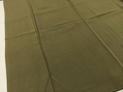 平和屋着物●上質な色無地　路考茶色　ロング丈　正絹　逸品　BAAY6266hj