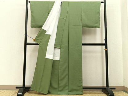 平和屋着物●上質な色無地　柳茶色　正絹　逸品　未使用　BAAY6268hj