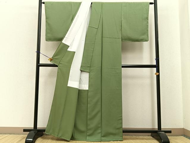 平和屋着物●上質な色無地　柳茶色　正絹　逸品　未使用　BAAY6268hj