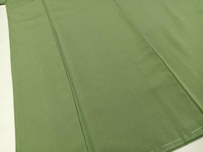 平和屋着物●上質な色無地　柳茶色　正絹　逸品　未使用　BAAY6268hj